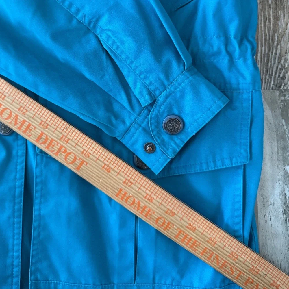 Vintage 90s Pacific Trail Women's Trench Jacket Coat Teal‎ Size M Fleece Lined